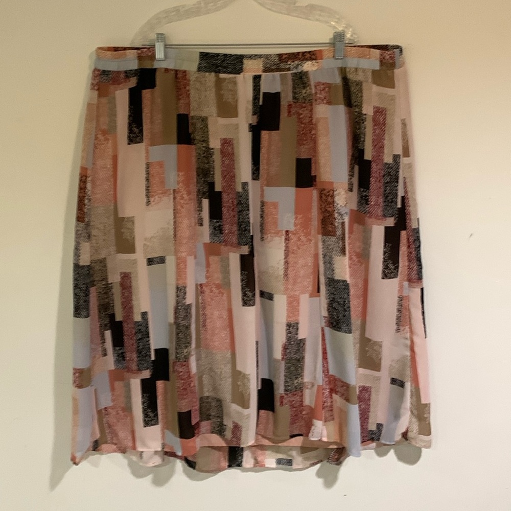 Catherines Black Label Patchwork Pattern Maxi Skirt, Size 3X (26/28)